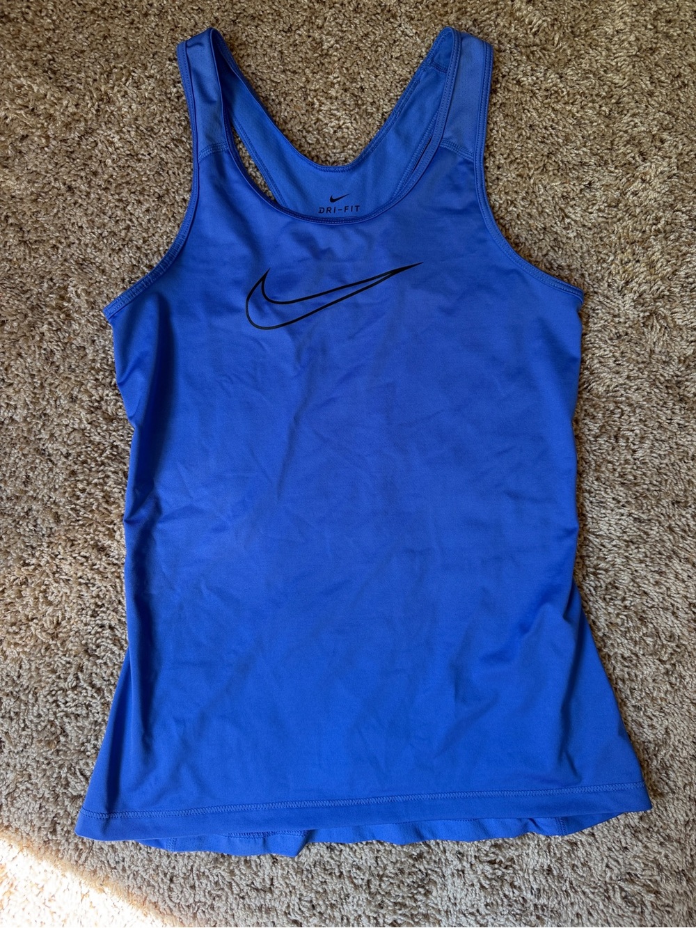 Nike Blue Dri-FIT Racerback Tank with Black Swoosh